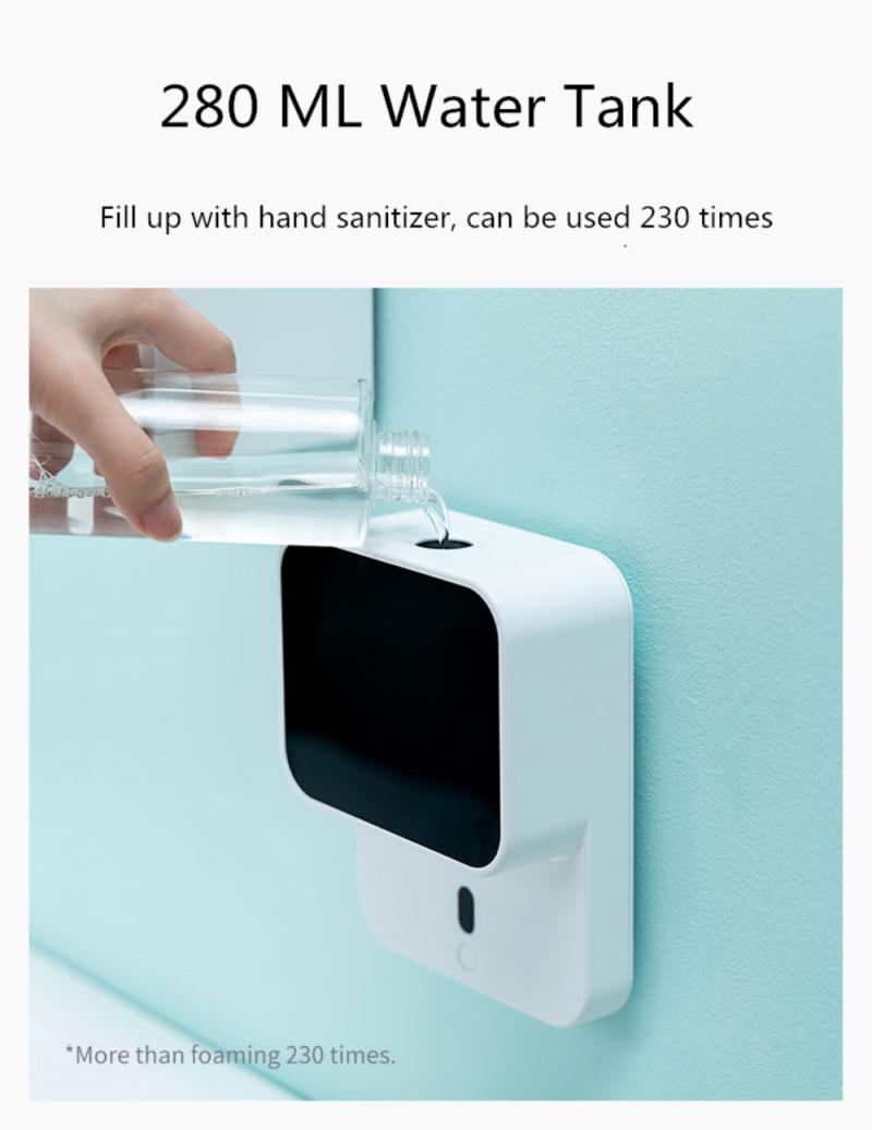 Household Smart Soap Dispenser Wall-mounted LED Screen Hand Washing Automatic Infrared Induction Foam Soap Dispenser