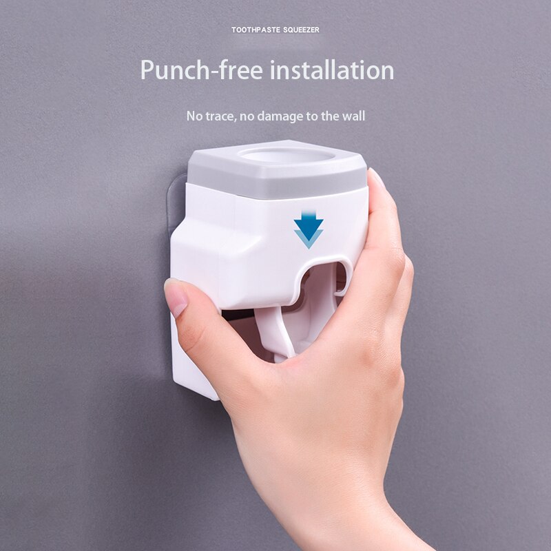 tandpasta knijper tube uitknijper toothpaste squeezer badkamer accessoires tandpasta di Tandpasta Dispenser Tandenborstelhouder Set Tandpasta Dispenser Wall Mount Stand Badkamer Accessoires Rolling Automatische Knijper