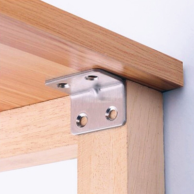 4/10/20PCS 90 Degree Metal Corner Braces Brackets Right Angle L Shaped Bracket Shelf Support Brackets for Wood Shelf Furniture