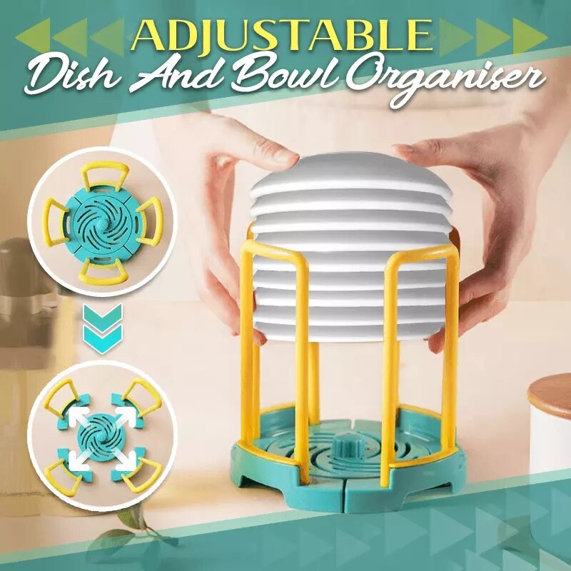 Adjustable Dish And Bowl Organiser Bowl Storage Shelf Detachable Dish Drainer Shelf Plastic Dish Drain Holder Kitchen Tool
