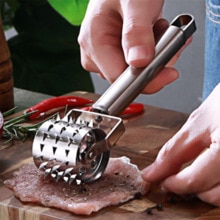 1Stck 304 Edelstahl verlieren Fleisch Tenderizers Küche Fleischwolf Steak Fleisch Rad Heimat Küche Steak klopfen-seitige artefakt