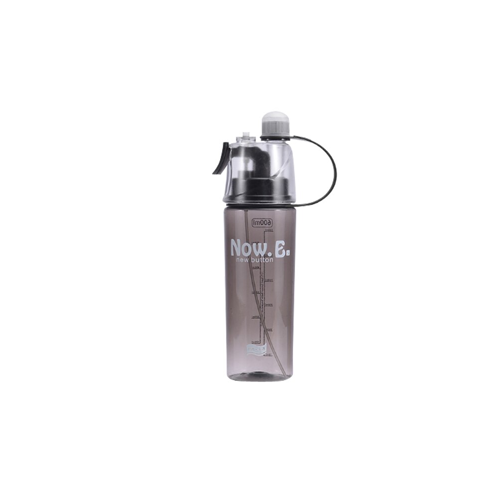 400ml/600ml dricksflaska shaker spray sport vattenflaska utomhussport bärbara flaskor cykel cykling: 600 / Svart