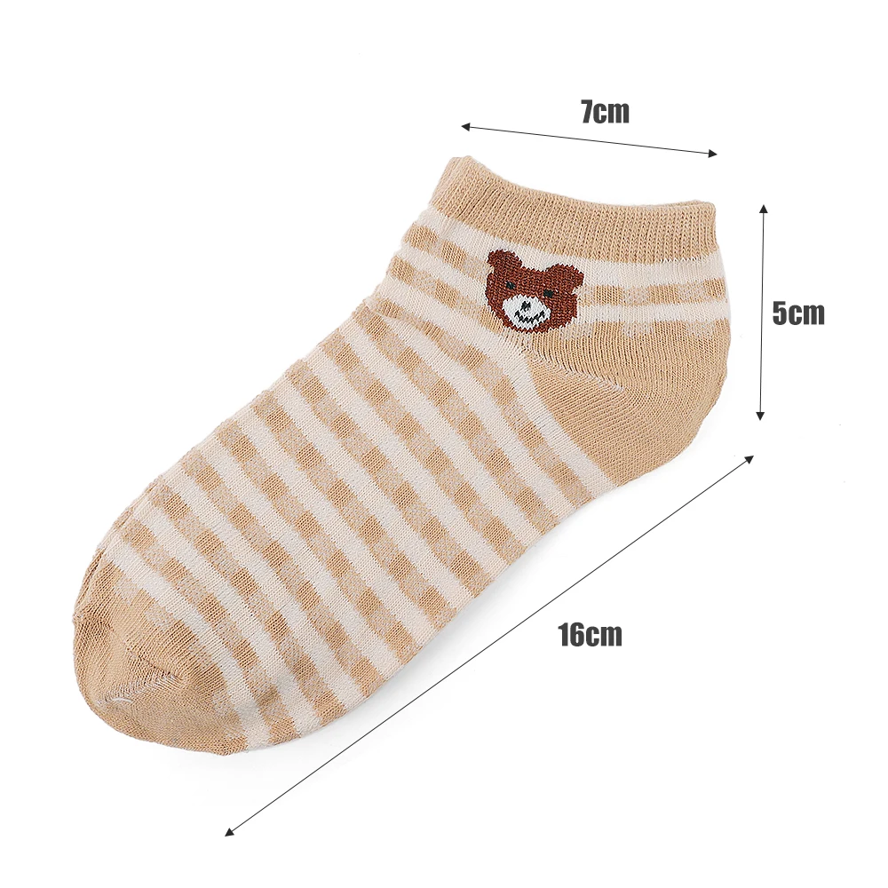 Calcetines bonitos de animales de dibujos animados, calcetín de gato y oso para mujeres y niñas, calcetines cortos divertidos de corte bajo, calcetines tobilleros de algodón invisibles Kawaii, talla 35-41
