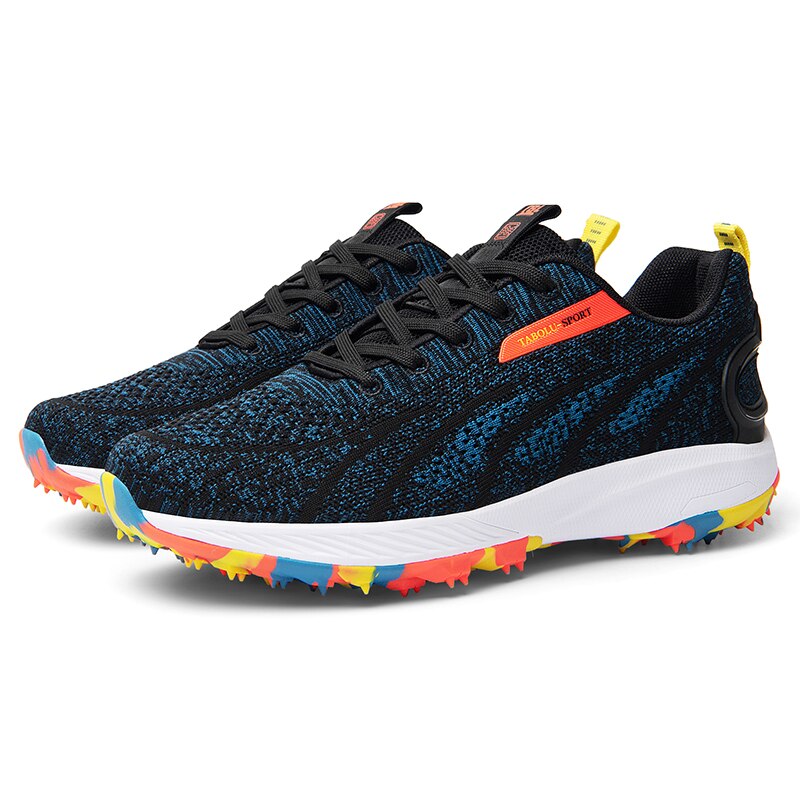 Men Golf Shoes for Spring Summer Breathable Mens Golf Training Sneakers Black Blue Outdoor Sport Sneakers for Golf: HeiJu / 8