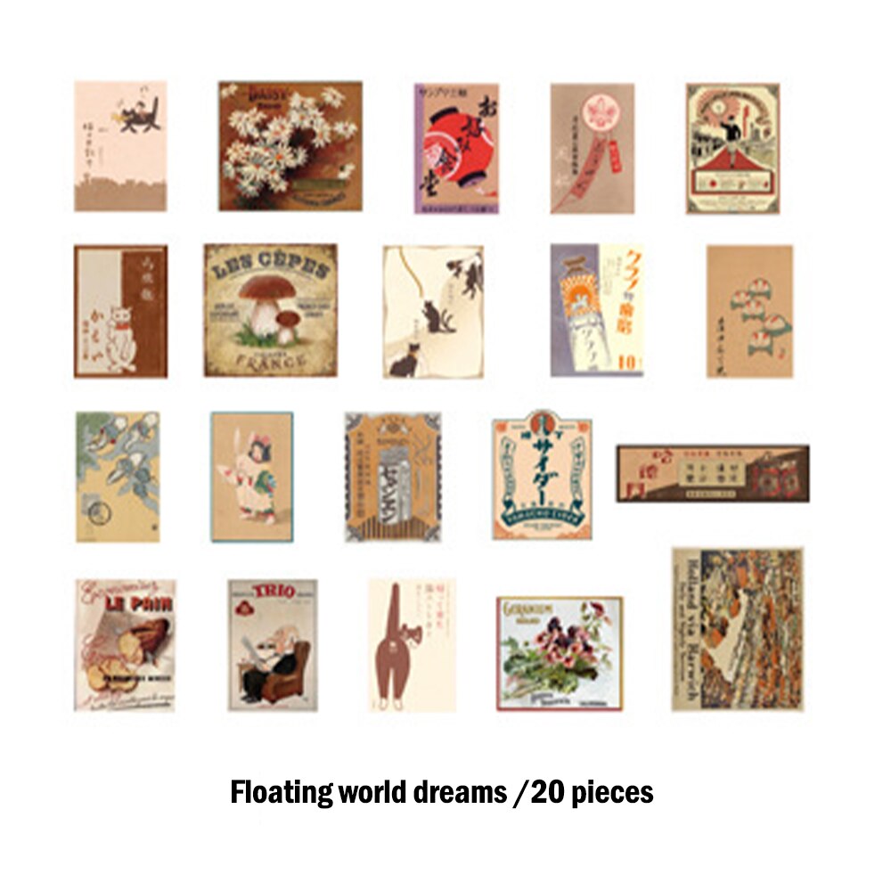 40 stk/pakning vintage ins foto himmel pvc klistremerker pakke diy dagbok dekorasjon klistremerke scrapbooking multistyle himmel dyrefoto: Stil 6
