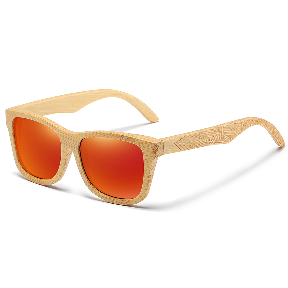 Gm Brand Handgemaakte Natuurlijke Houten Bamboe Zonnebril Luxe Zonnebril Gepolariseerde Houten Oculos De Sol Masculino: Rood