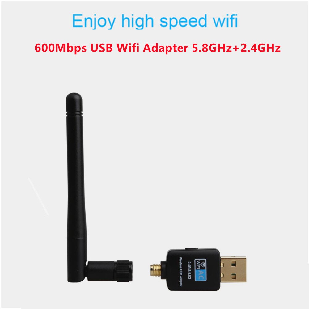 Terow 600Mbps Usb Wifi Adapter Dual Band 5.8Ghz + 2.4Ghz Usb Wifi Ontvanger Draadloze Netwerkkaart Usb wifi Met Hoge Snelheid Antenne