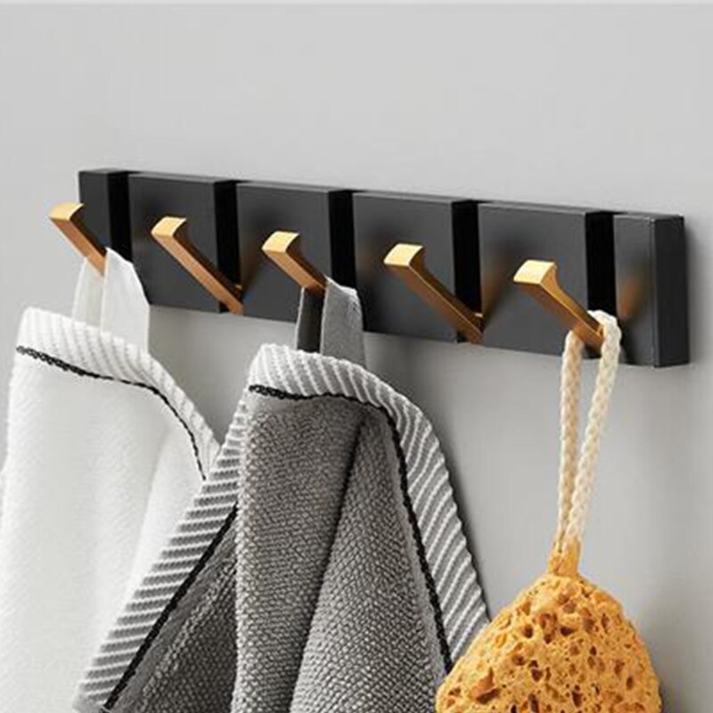 Nail-free Adhesive Hooks Bathroom Towel Hooks Strong Wall Hooks Concealed Folding Hooks for Various Scenes at Home N1HF
