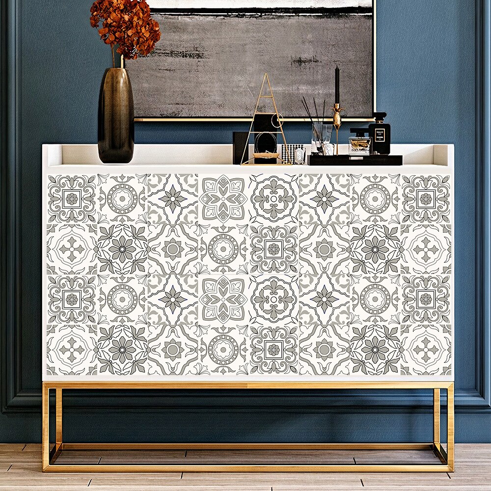 Kiwistar Adesivi Per Piastrelle Grigio Satinato, 20x20 Cm, 100 Pezzi, Pellicola Autoadesiva Per Cucina E Bagno, Rimovibile, Impermeabile