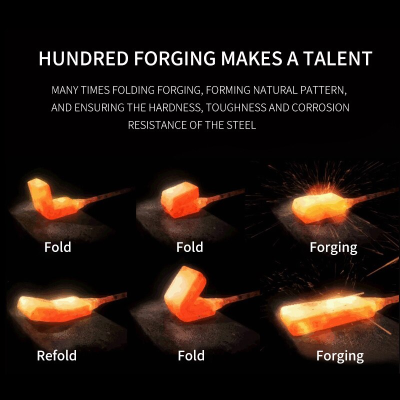 Full Tang Chef Knife Handmade Forged High-carbon Clad Steel Kitchen Knives Cleaver Filleting Slicing Broad Butcher knife Cuisine