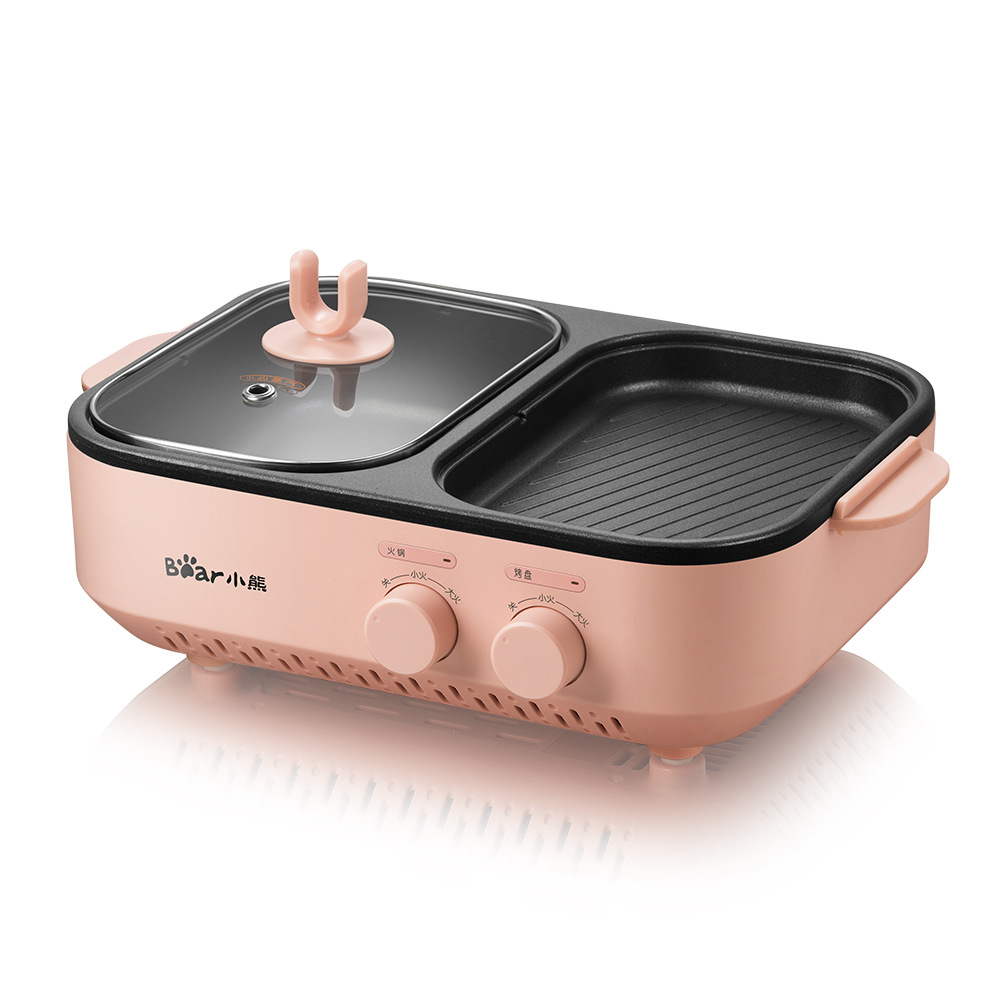 Horno eléctrico 2 en 1 para máquina de barbacoa, olla de cocina eléctrica, olla a la parrilla, decocción de doble uso, Multicooker, sartén para barbacoa de 220V