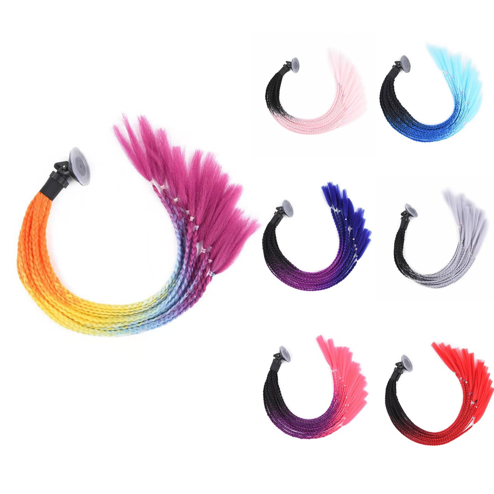 Casco de motocicleta con trenzas para mujer, casco , Peluca de cola de caballo para motocicleta, cascos de moto, 7 casco de colores, trenza sucia