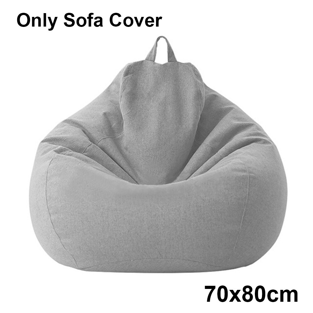 Bomullslinne sittpåse överdrag sovrum mjuk utan filler inomhus nordisk stil hem sofföverdrag: Ljusgrå 70 x 80cm