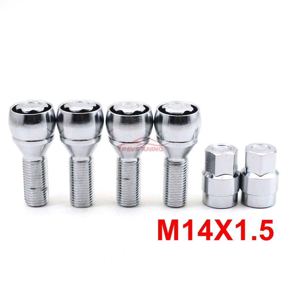 Seguridad ANTIRROBO M14x1.5 M14 VW, 4 pernos + 2 llaves, llanta de acero, llanta de rueda de coche, bloqueo de perno, tuerca, Perno