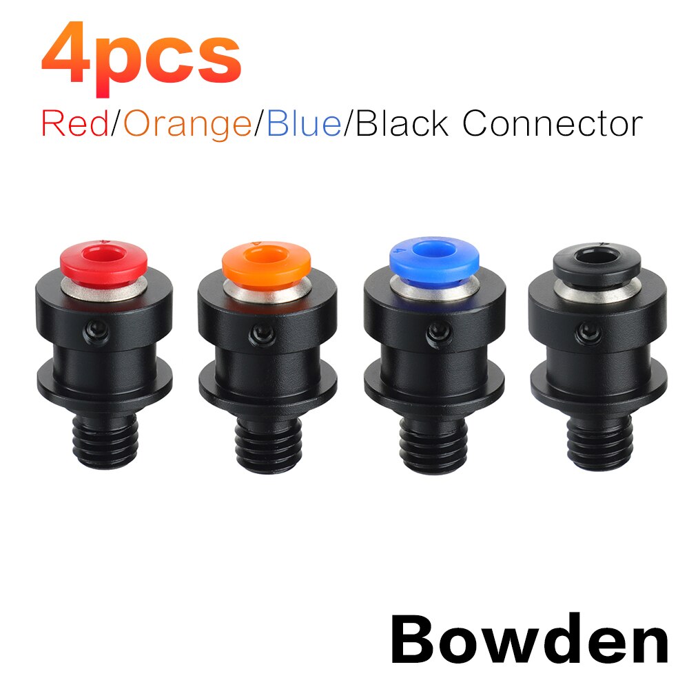 3DSWAY Pneumatic Connectors Fitting PTFE Tube Detachable Quick Jointer Coupler Hotend DIY Bowden Remote Direct 3D Printer Parts: Bowden 4 Color 4pcs