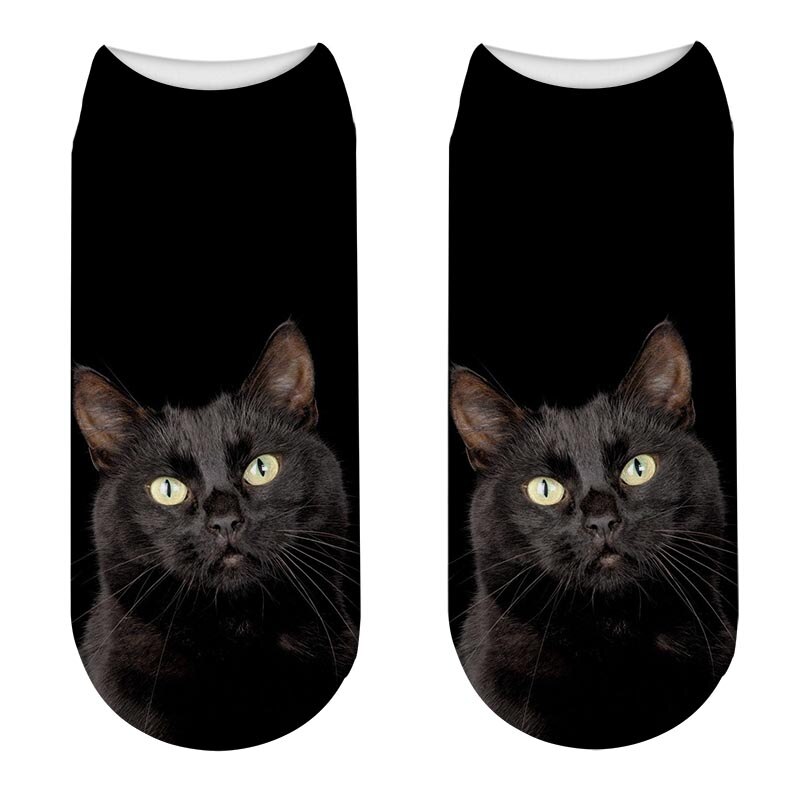Women 3D Printed Animal Socks Funny Cartoon Cat Dog Cotton Low Ankle Unisex Socks носки с принтами: Style4