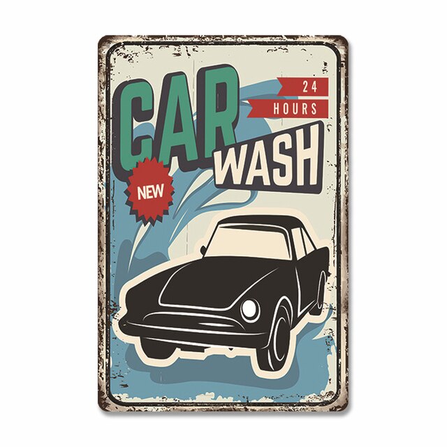 Great Car Wash Novelty Tin Metal Sign: Burgundy / 40x30cm