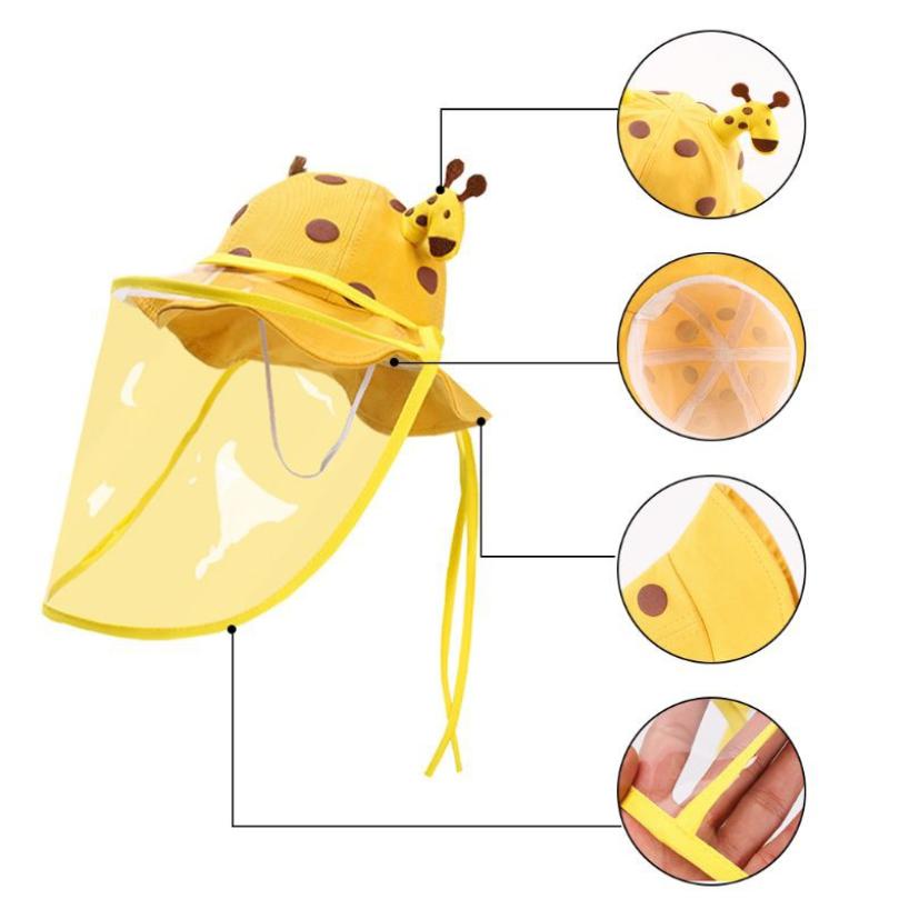 Kinderen anti-spuug beschermkap spatwaterdicht afneembaar gezichtsmasker outdoor hoeden beschermhoes voor kinderen