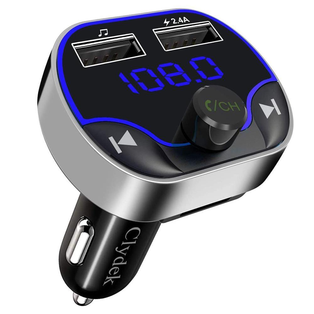 FM Transmitter Handsfree Bluetooth 5.0 Car Kit MP3 2.4A Car With Modulator Charger Dual Player FM USB Transmiter X4B4: Default Title