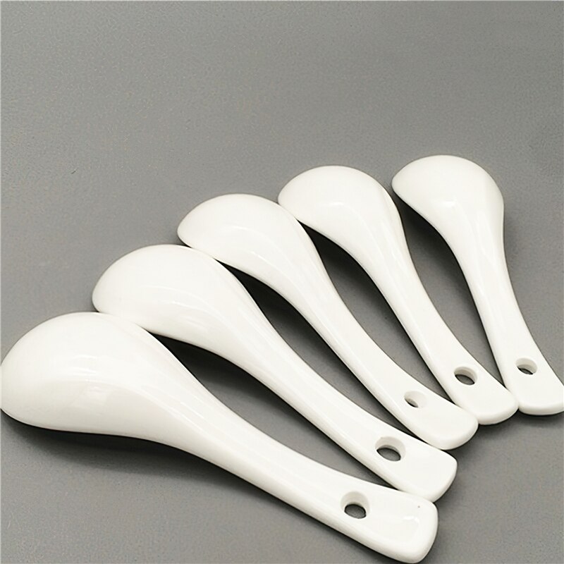 Lingură de supă din ceramică 14cm japoneze alb pisică norocoasă din porțelanul de masă veselă restaurant rechizite de bucătărie de uz casnic veselă