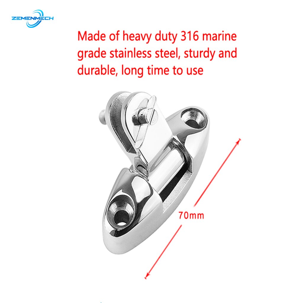 Bisagra de cubierta giratoria de montaje superior para barco Bimini, con almohadilla de goma, pasador de liberación rápida, Hardware marino de acero inoxidable 316, accesorios para barco