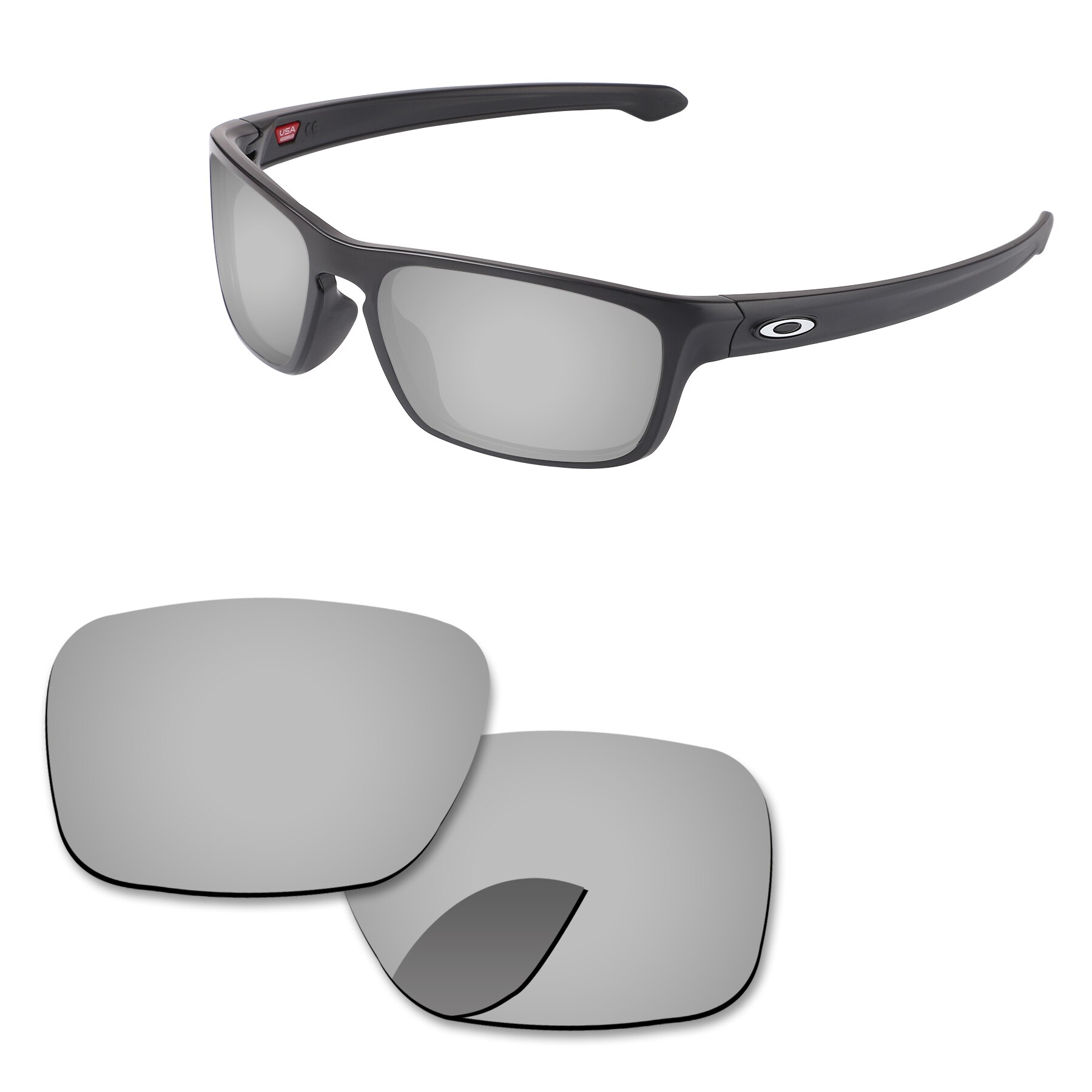 Alphax Ersatz Linsen für-Oakley Splitter Stealth OO9408 Sonnenbrille Polarisierte-Mehrere Optionen: Chrome Silver