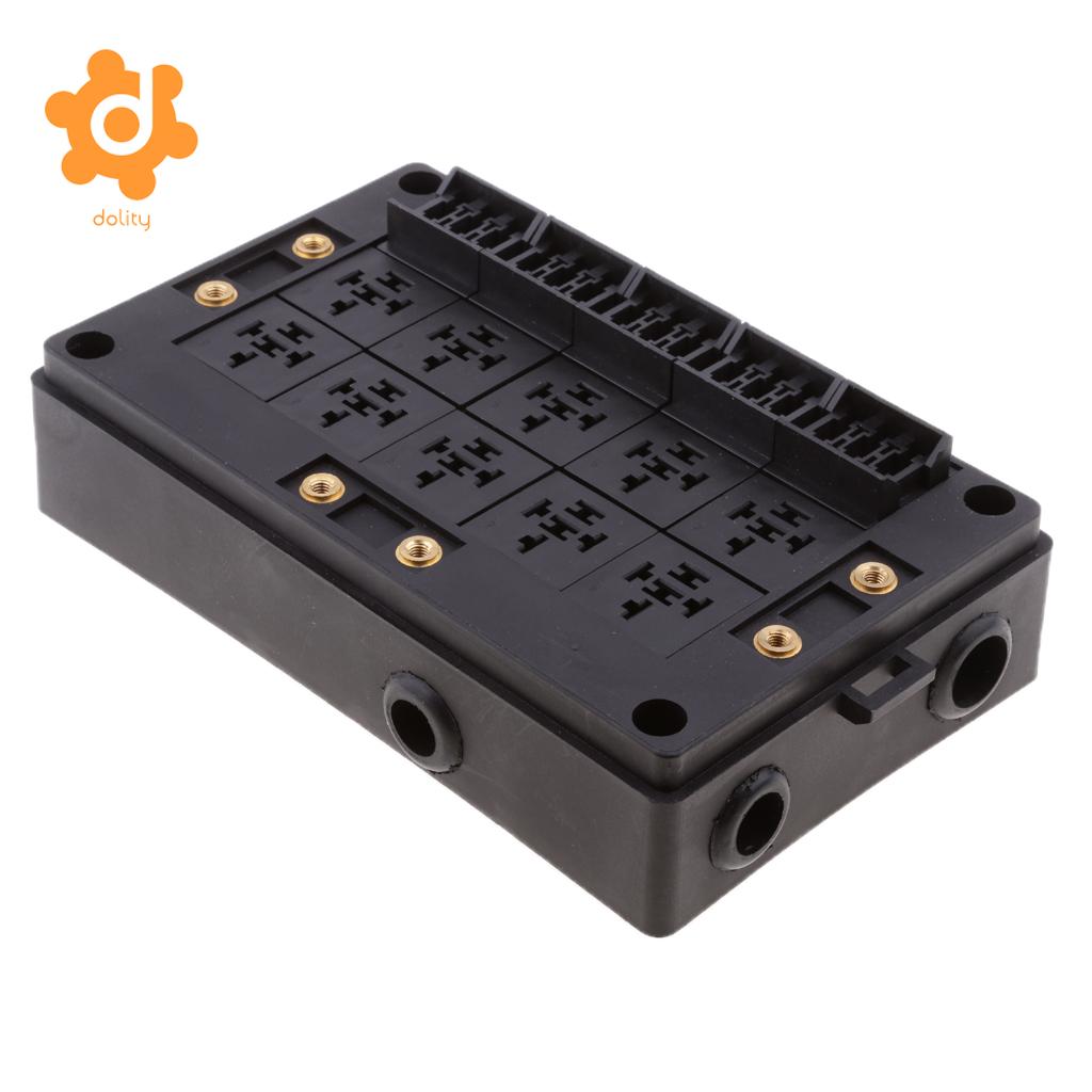 Car 18-Way Blade Fuse Holder 10-Way Relay Socket Fusebox Distribution Block