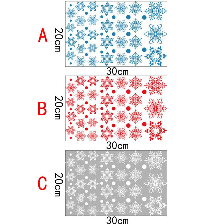 Christmas Snowflake Window Decal Wall Stickers - Xmas/Winter Static Window Sticker Red/ Blue/ White Decorations