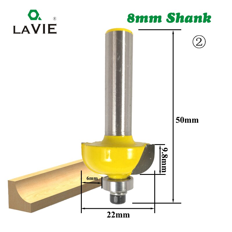 1pc 8mm skaft trefreserbit rett tv spyle trimming rengjøringe rund hjørne vik eske biter fresekutter til tre  mc02042: Nr. .2
