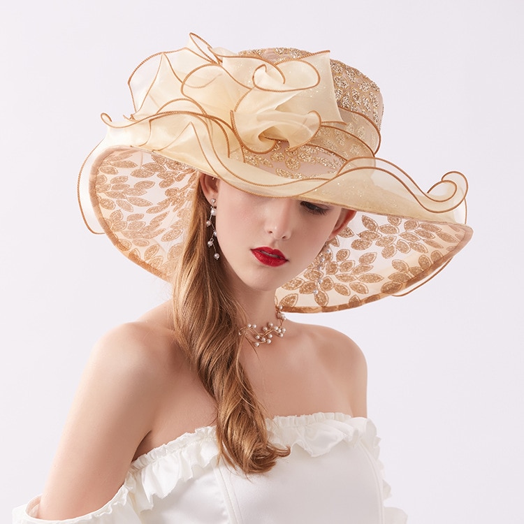 Chapeau de mariage paillettes chapeau mariage femme facinator chapeaux or noir pour les femmes chapeau de mariée accessoires de mariage