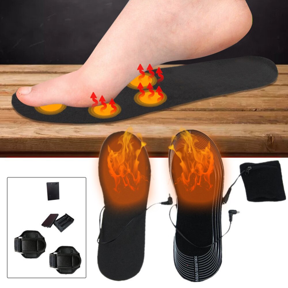 Unisex usb opvarmede indlægssåler til sko opladning elektrisk vintervarmer fodopvarmning indlægssåle støvler genopladelige varmepuder såler: Default Title
