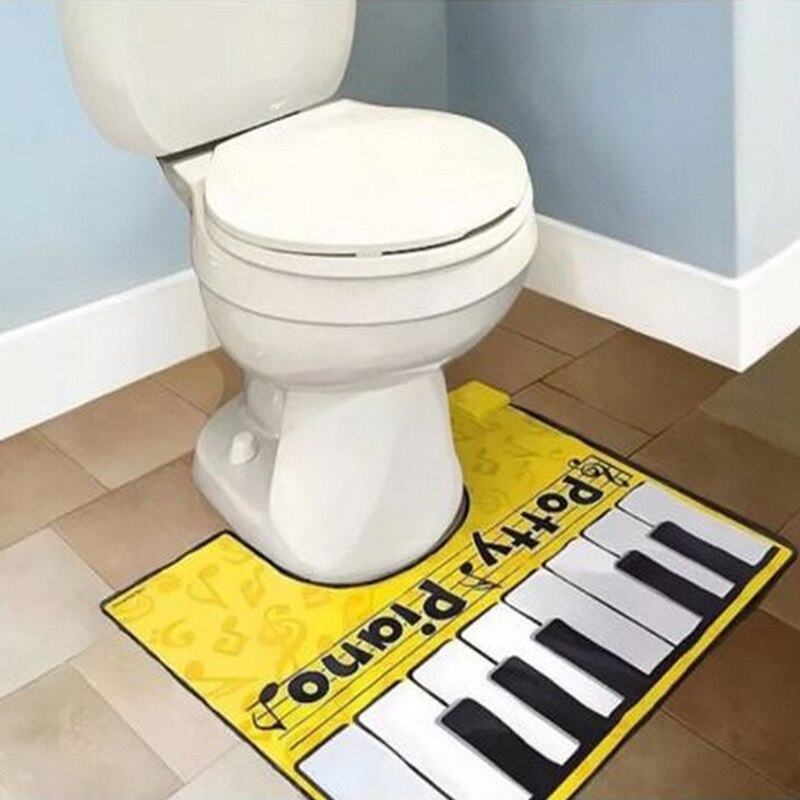 Alfombra Musical para inodoro con sonido de Piano, tapete para baño, teclado Musical divertido, G10: Default Title