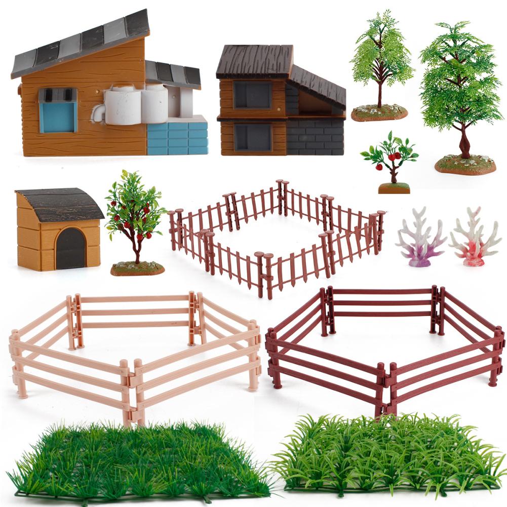 1set Of Desktop Scene Decorations Simulation Micro-landscape Farm Model Decoration