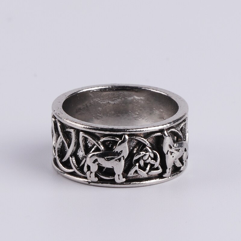 Classic Mannen Ring Vintage Rvs Wolf Geweven Ring Accessoires Sieraden Voor Mannelijke Vriend Party Beste