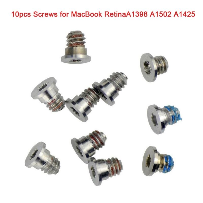 10pcs Screws For MacBook Pro Retina 13.3 inch 15.4 inch A1502 A1425 A1398 Bottom Back Case Cover Screws K1AA