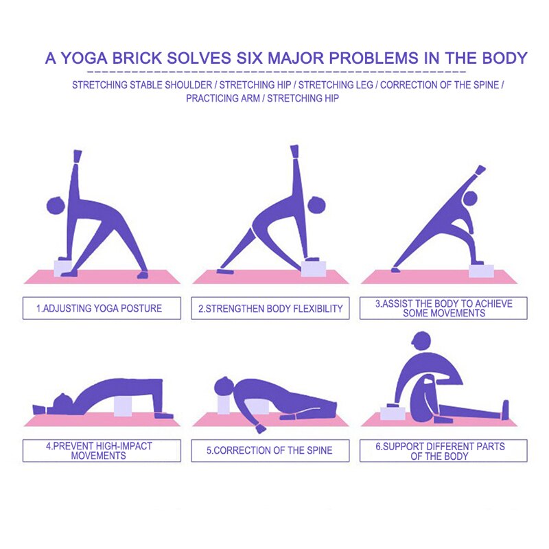 1 st eva yoga block skumskum block tegel övningar fitness verktyg träning stretching stöd kroppsformande hälsoträning,
