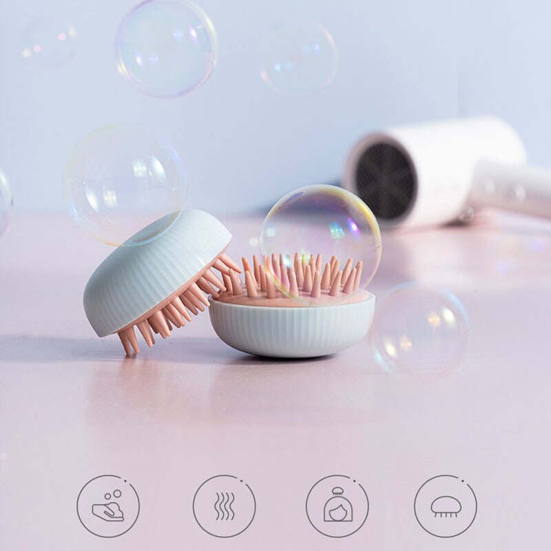 Massage Borstel Drie Gaten Zachte Siliconen Shampoo Borstel Nat En Droog Antislip Massage Borstel: Pink