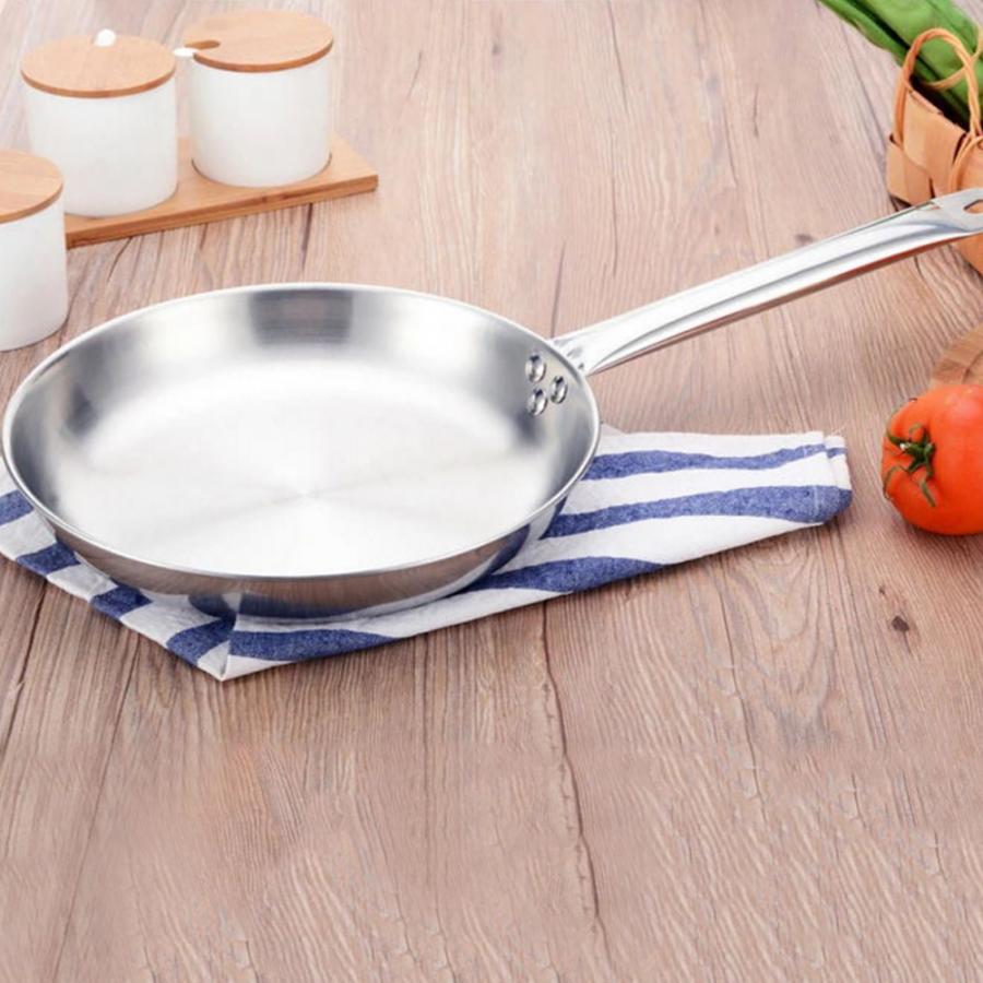 Extra Thick Stainless Steel Non-Stick Coating Pan with Helper Handle Saute Household Frying Pan