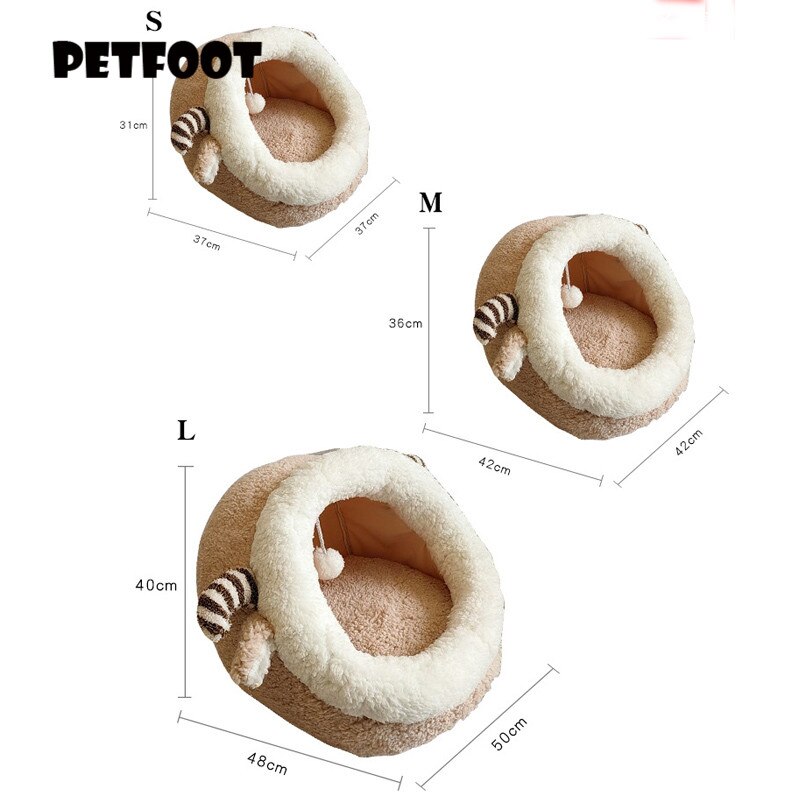 Pliable chat lit pour animaux de compagnie pour petit moyen chien doux nid chenil chaton lit maison sac de couchage animaux de compagnie hiver confortable maison Cave