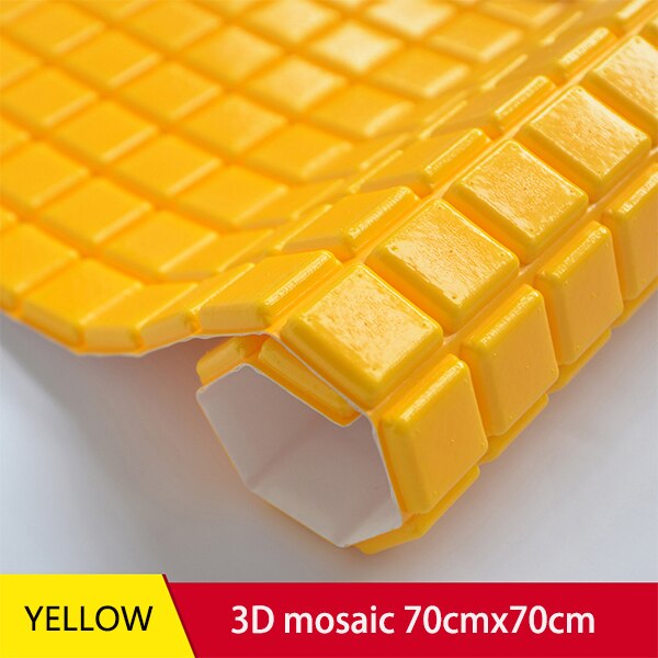 3D Wall Stickers Modern Mosaic Pattern PE Foam Waterproof Living Room Bedroom Kitchen wall covering DIY Self adhesive Wallpapers: YELLOW