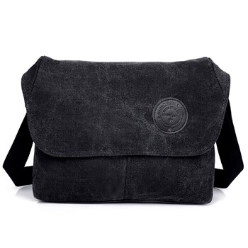 Canvas Mannen Messenger Bags Mannen Reistas Klassieke Mannelijke Schouder Crossbody Tas Zwart 31*10*23 CM: black