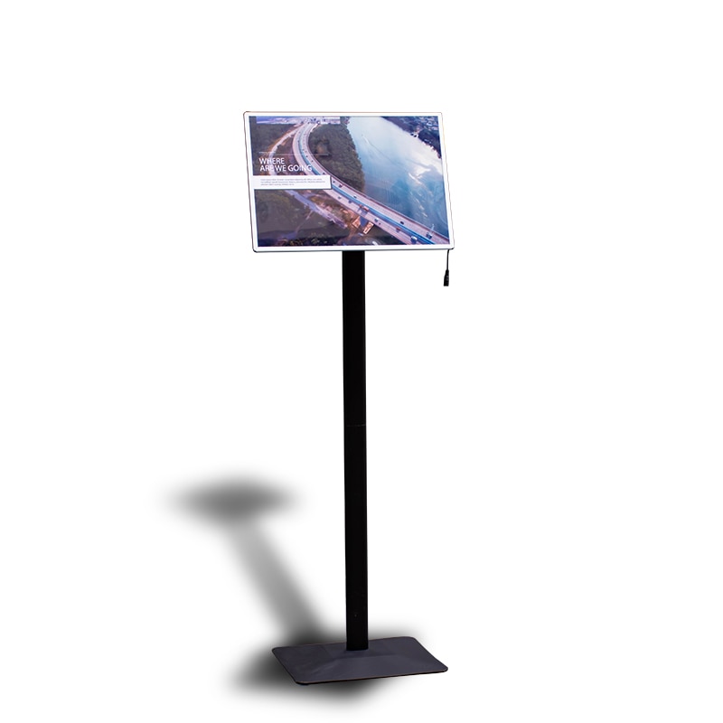 led standing poster metal menu poster stand gold metal menu stand