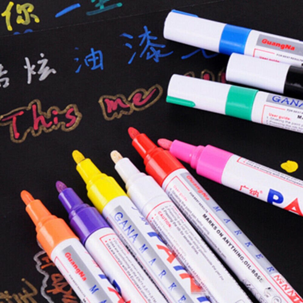 12PCS Acrylic Paint Marker Pens Permanent Art Rock Metal Glass Pebble Waterproof Highlighter Album Graffiti Blackboard Pen