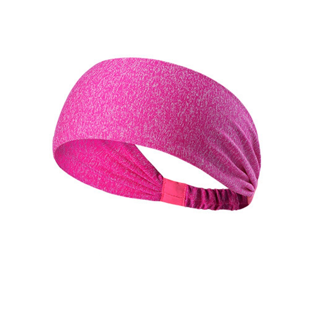Men Women Elastic Band Head Sweatband Gym Outdoor Sports Basketball Anti-slip Cycling Fitness Breathable Running Sweat-absorbent: Rose Red