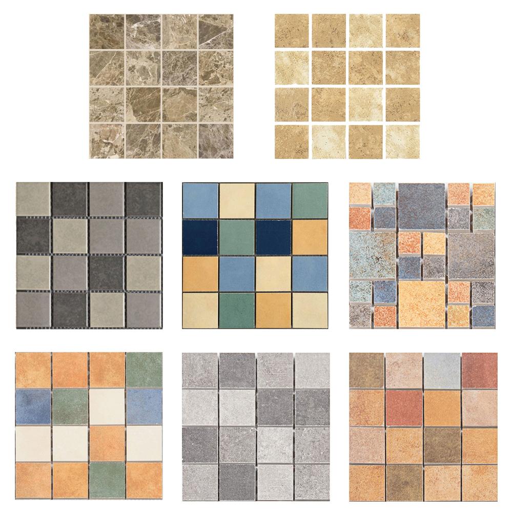 Waterproof Tiles Mosaic Stickers Kitchen Bathroom waterproof Toilet Adhesive PVC Wallpapers Floor Cabinet Home Decoration