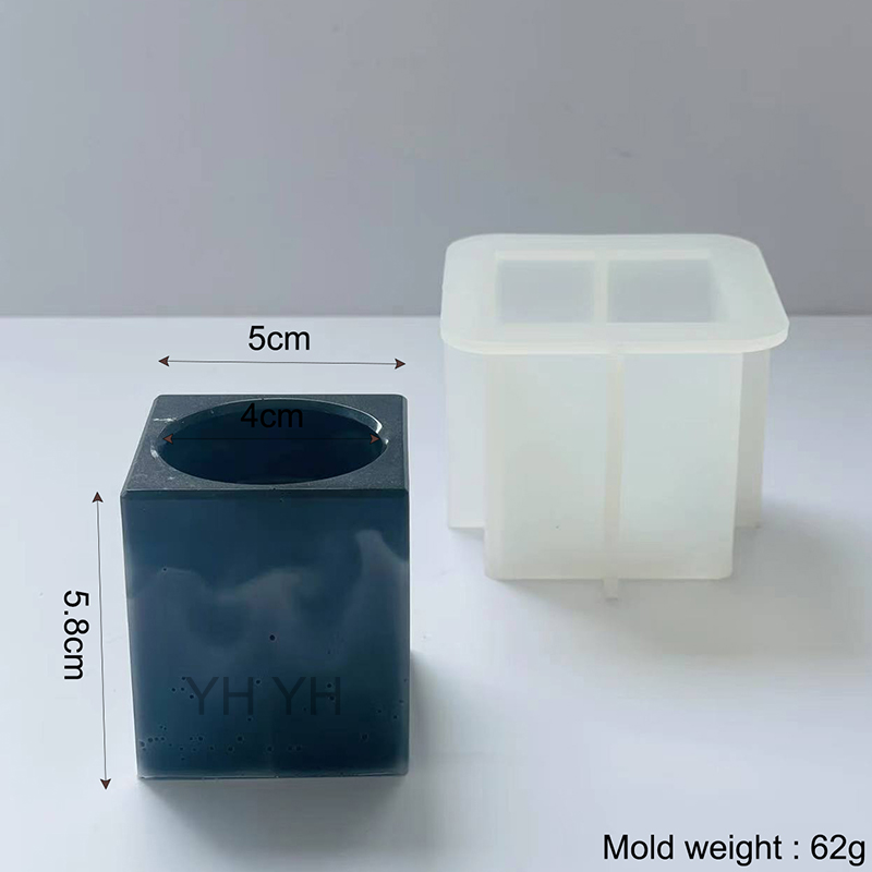 Gør-det-selv silikone betonform til fremstilling af terrazzo lysestage perfekt til dekoration af fyrfadsstager med krystal epoxy: Blomme