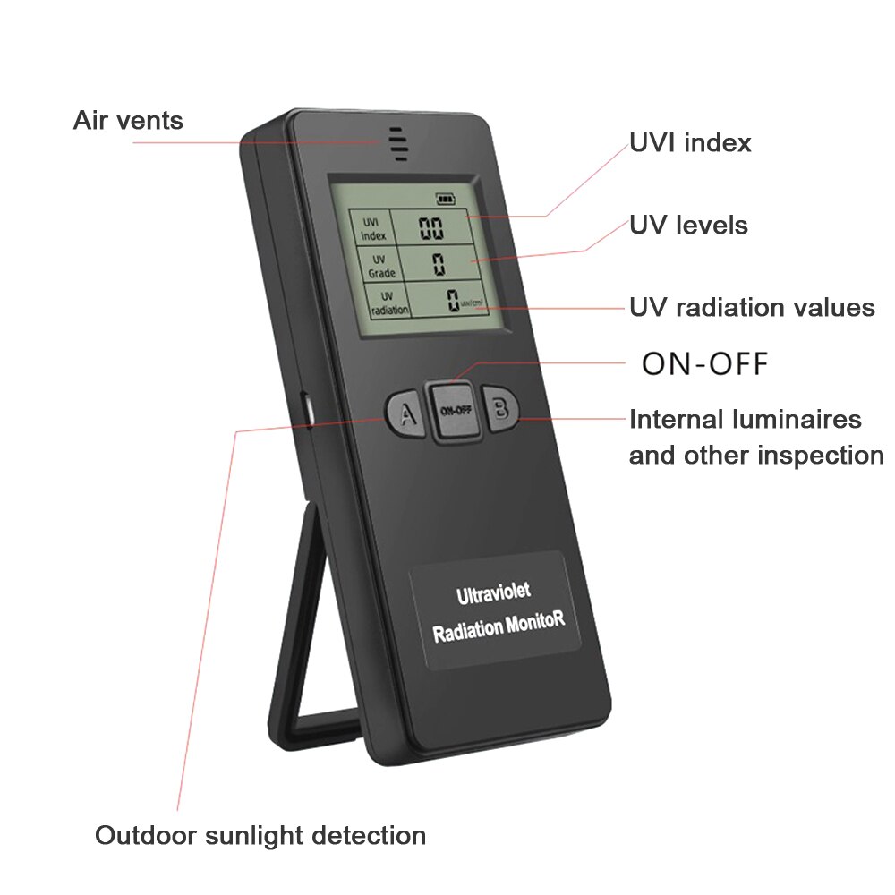 Draagbare Digitale Ultraviolette Straling Detector Ultraviolet Uvi Meter Radiometer Tester Beschermende Apparatuur Testen