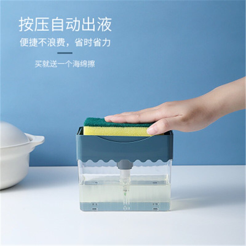 Press Soap Dispenser Sponge Detergent Liquid Dispenser Dishwashing Liquid Dispenser Box Press Automatic Soap Dispenser Kitchen