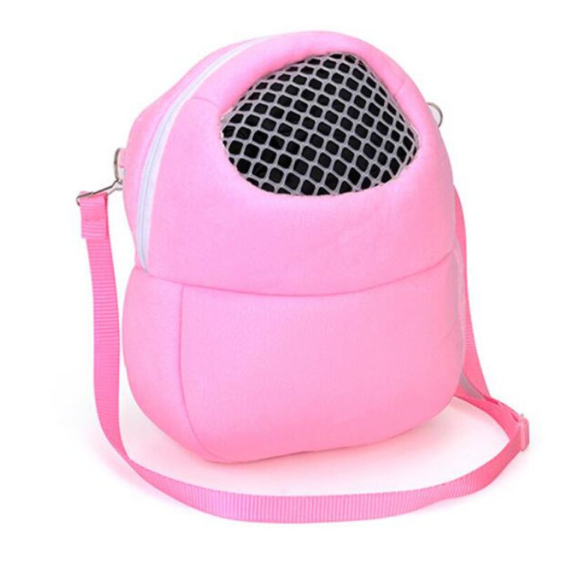 Hamster bærbar bæretaske små kæledyr dyr varm rygsæk sove rejse hængende taske til hvalp rotte hamster pindsvin: Lyserød l