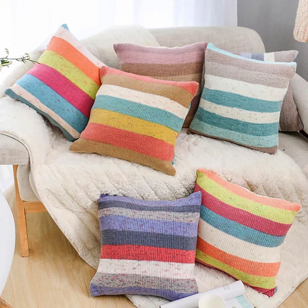 115g Rainbow Cotton Yarn Segment Dyeing 5 Strands of Milk Cotton Yarn DIY Hand knitted Sofa Cushion Pillow Yarn